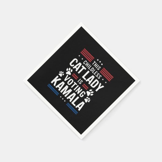 Deze kinderloze kattendame stemt Kamala 2024 Servet (Hoek)
