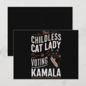 Deze kinderloze kattendame stemt Kamala Briefkaart (Voorkant / Achterkant)