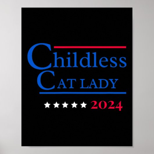 Deze kinderloze kattendame stemt Kamala-Harris 20 Poster (Voorkant)