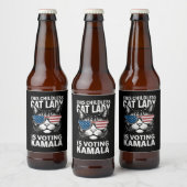 Deze kinderloze kattendame stemt Kamala-Harris 24 Bier Etiket (Flessen)