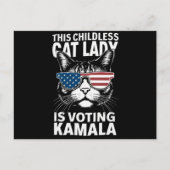 Deze kinderloze kattendame stemt Kamala-Harris 24 Briefkaart (Voorkant)