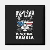 Deze kinderloze kattendame stemt Kamala-Harris 24 Magneet (Voorkant)