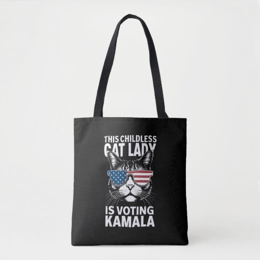 Deze kinderloze kattendame stemt Kamala-Harris 24 Tote Bag (Voorkant)