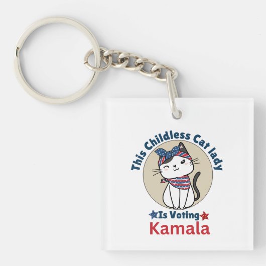 Deze kinderloze kattendame stemt Kamala Sleutelhanger (voorkant)