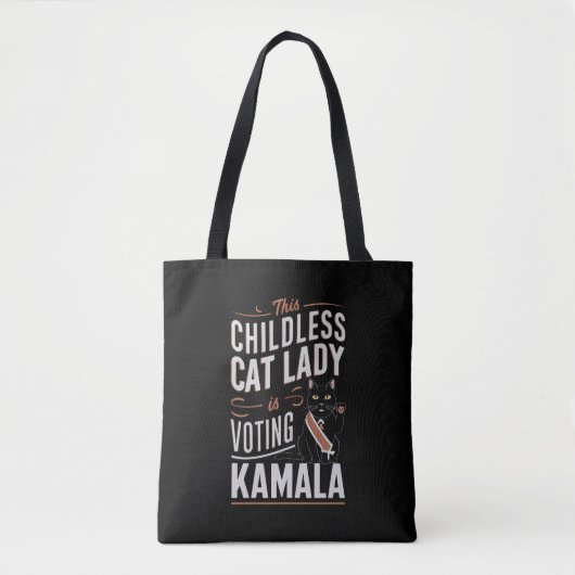 Deze kinderloze kattendame stemt Kamala Tote Bag (Voorkant)