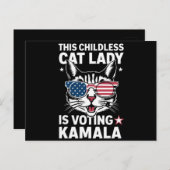 Deze kinderloze kattendame stemt Kamala-verkiezing Briefkaart (Voorkant / Achterkant)