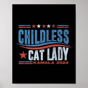 Deze kinderloze kattendame stemt Kamala-verkiezing Poster