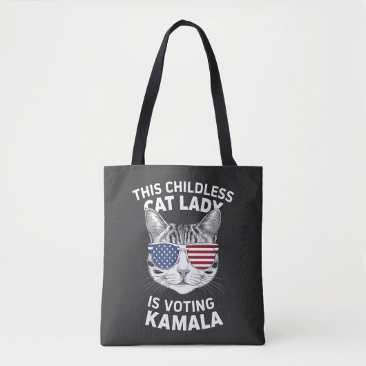 Deze kinderloze kattendame stemt Kamala-verkiezing Tote Bag (Voorkant)