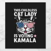 Deze kinderloze kattendame stemt Kamala-verkiezing Wijn Etiket (Enkel label)