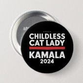 Deze kinderloze kattenvrouw stemt Kamala 2024 Ronde Button 7,6 Cm (Voorkant /achterkant)