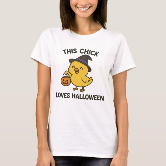 Deze kip houdt van Halloween Grappig T-shirt (Voorkant)