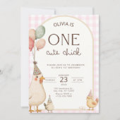 Deze kip is één verjaardag Eén Cute Chick Kaart (Voorkant)