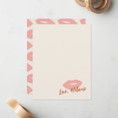 Deze Kiss Script Stationery Note Kaart - Peach Notitiekaartje (Voorkant / Achterkant in situ)