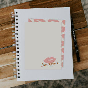 Deze Kiss Script Stationery Note Kaart - Peach Notitiekaartje