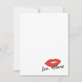 Deze Kiss Script Stationery Note Kaart - Rood Notitiekaartje (Voorkant)