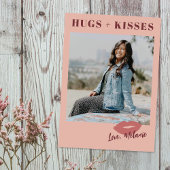 Deze Kiss Script Valentijnsdag fotokaart -Blush Feestdagenkaart