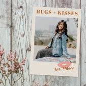 Deze Kiss Script Valentijnsdag Photo Card -Peach Feestdagenkaart