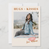 Deze Kiss Script Valentijnsdag Photo Card -Peach Feestdagenkaart (Voorkant)