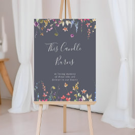 Deze Klassiek Blauwe Wilde Bloemkaars Brandt Poster