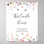 Deze klassieke kleurrijke wilde bloemkaars brandt  poster (Voorkant)