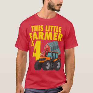 Deze kleine boer is 4 jaar oude Boerderij trekker. T-shirt