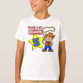 Deze kleine Cowboy veranderde 5 5e verjaardag T-shirt (Voorkant)