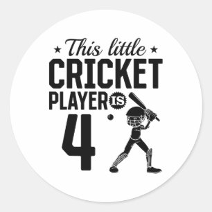 Deze Kleine Cricketspeler Is 4 Jaar Oud - 4de Verj Ronde Sticker
