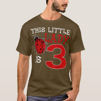 Deze kleine dame is 3 Ladybug Birthday Ladykever T-shirt