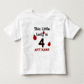 Deze kleine dame is 4! Ladybug T-shirt voor meisje (Voorkant)