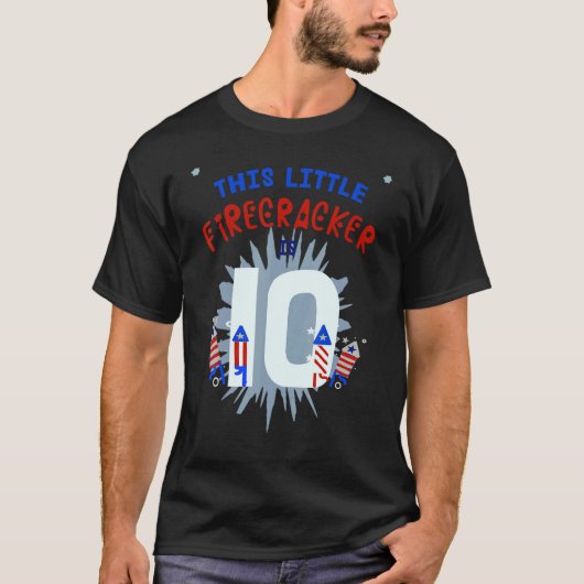 Deze kleine Firecracker is 10-peutermeisje 10e geb T-shirt (Voorkant)