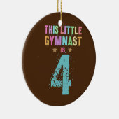 DEZE KLEINE GYMNAST IS 4 Cool 4th Birthday Boy Keramisch Ornament (Rechts)