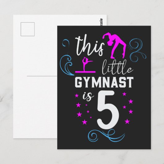 Deze kleine gymnast is 5 meisjes die de volgende d briefkaart (Voorkant / Achterkant)