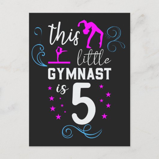 Deze kleine gymnast is 5 meisjes die de volgende d briefkaart (Voorkant)
