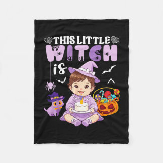 Deze kleine heks is 1 jaar verjaardag halloween fleece deken