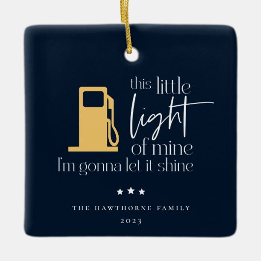 Deze kleine lichte, grappige gaskerst keramisch ornament (Voorkant)