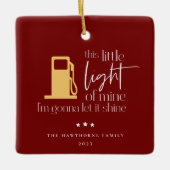 Deze kleine lichte, grappige gaskerst keramisch ornament (Voorkant)