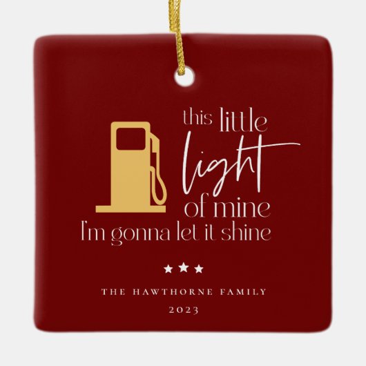 Deze kleine lichte, grappige gaskerst keramisch ornament (Voorkant)