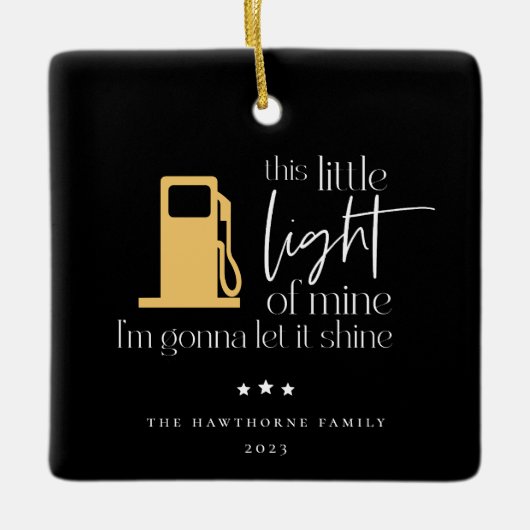 Deze kleine lichte, grappige gaskerst keramisch ornament (Voorkant)