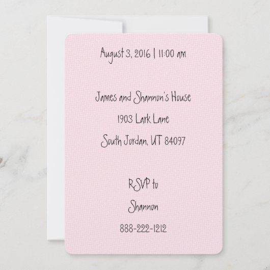 "Deze kleine piggy" nodigt eerste verjaardag uit Kaart (Achterkant)