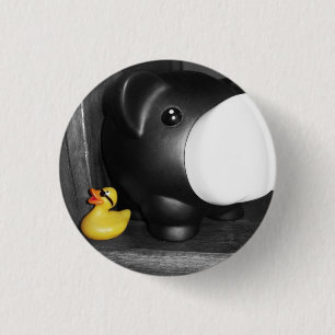 'Deze kleine piggy' Rubber Duck Button (klein)