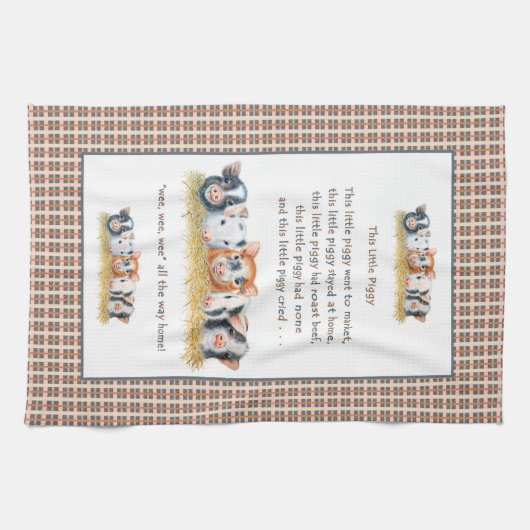 Deze kleine piggy Tea Towel, keukenhanddoek (Horizontaal)