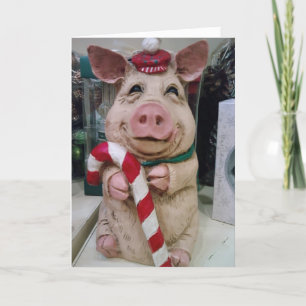 DEZE KLEINE PIGGY ZEGT "MERRRRY CHRISTMAS" FEESTDAGEN KAART
