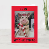 DEZE KLEINE PIGGY ZEGT MERRRRY CHRISTMAS *SON* FEESTDAGEN KAART (Voorkant)