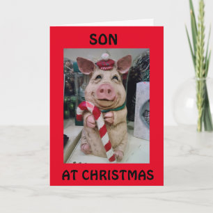 DEZE KLEINE PIGGY ZEGT MERRRRY CHRISTMAS *SON* FEESTDAGEN KAART