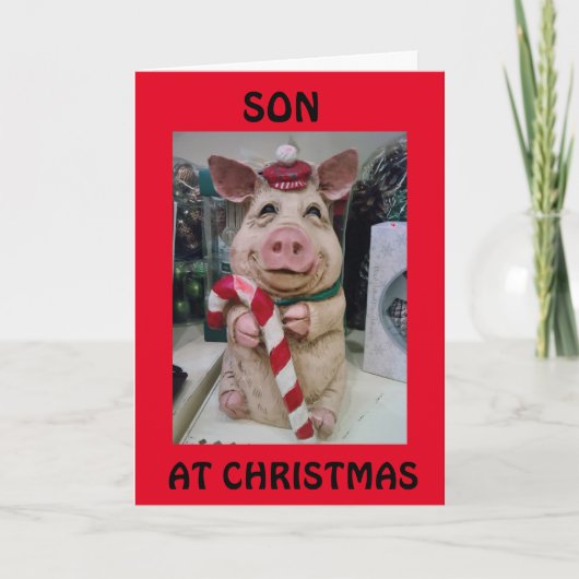 DEZE KLEINE PIGGY ZEGT MERRRRY CHRISTMAS *SON* FEESTDAGEN KAART (Voorkant)