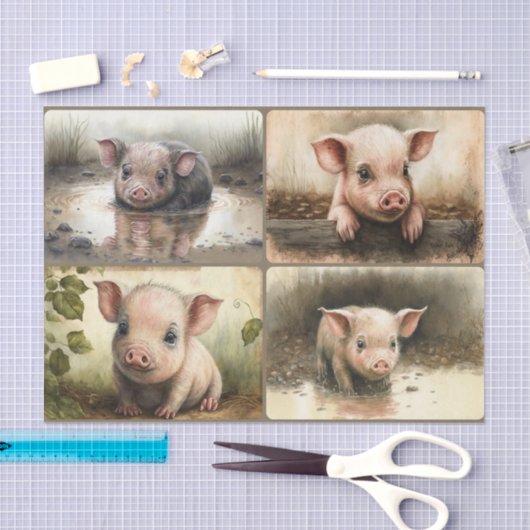 Deze kleine piglet tissuepapier (Craft)