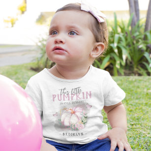 Deze kleine pompoen Birthday Baby roze T-shirt