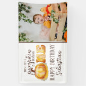 Deze kleine pompoen foto van de eerste verjaardag spandoek (Verticaal)