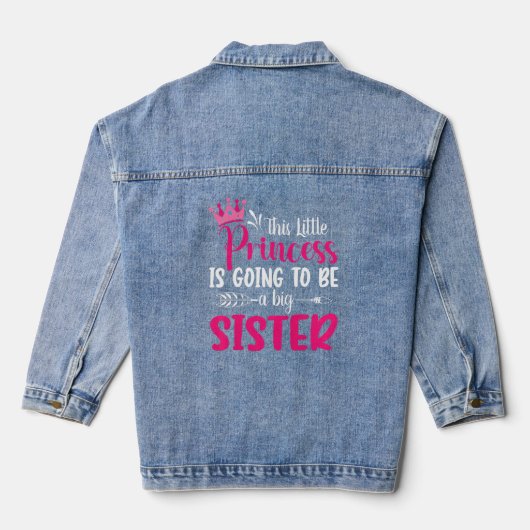 Deze kleine prinses wordt een grote zus denim jacket (Achterkant)