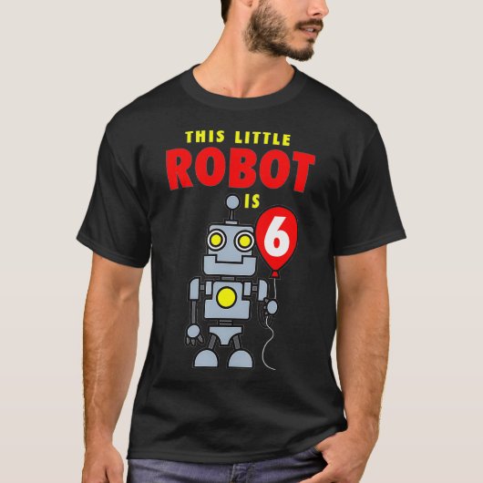 Deze kleine robot is 6 grappige zes jaar oud verja t-shirt (Voorkant)